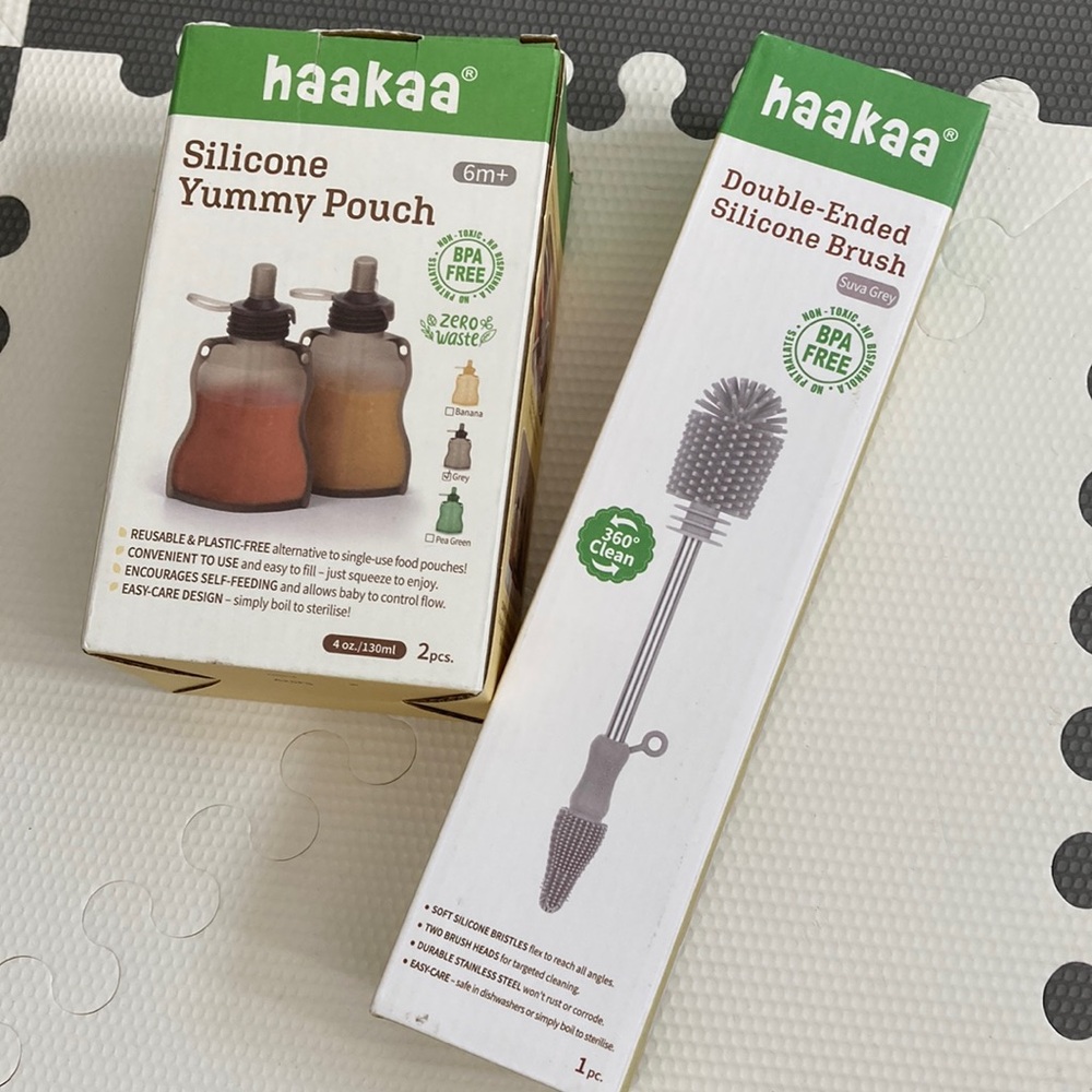 Haakaa Silicone Yummy Pouch and Brush Set